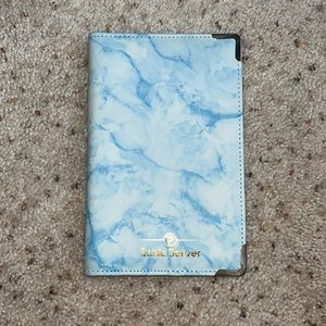 Server Book - blue marble patterned